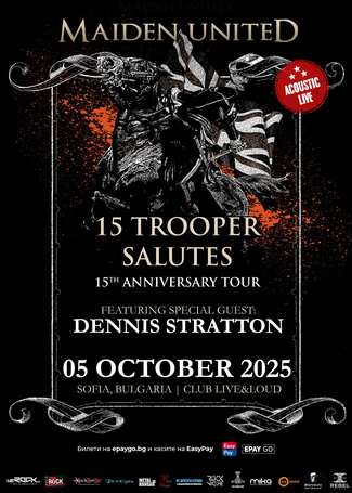MAIDEN UNITED с гост Dennis Stratton (ex-IRON MAIDEN) с концерт в София на 5-и октомври