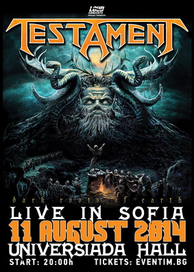 Датата на концерта на TESTAMENT в София се мести с ден по-рано - на 11-и август