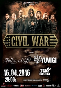 Последна информация за концерта на CIVIL WAR, FALLEN ARISE и YUVIGI