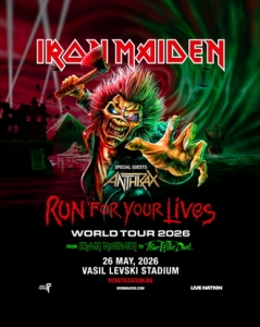 ANTHRAX са специалните гости на IRON MAIDEN за концерта на 26-и май в София