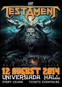 TESTAMENT с концерт в София на 12-и август